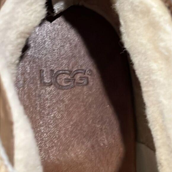 🔥🔥 UGG Australia CHARLOTTE Moon Tan Calf Hair Heeled Bootie Ankle Boots Sz 7.5 - Picture 8 of 13